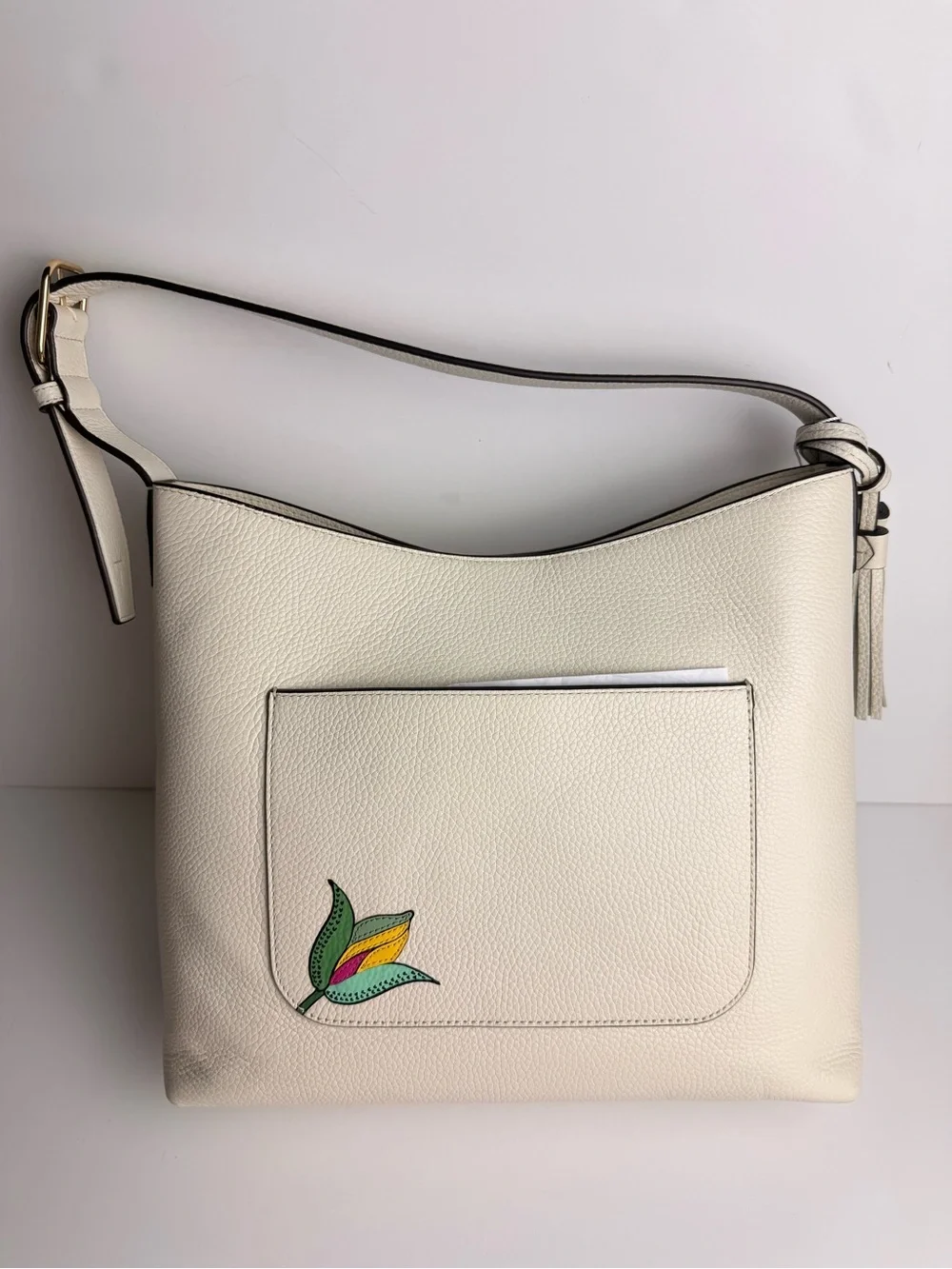Tory Burch Thea Appliqué Hobo Bag – New Ivory / Love Floral